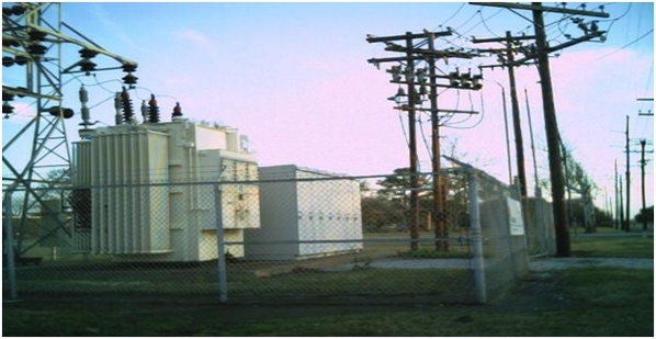 Fig 1: Primary metering with riser poles at a substation