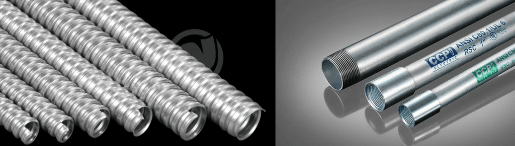 Flexible and rigid galvanized conduit